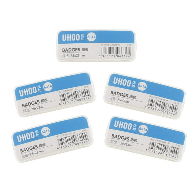 S SERENABLE 5 Pcs Badges Simples, Étiquettes de Nom, Porte-Badge d'Identité avec Épingles, Étanche