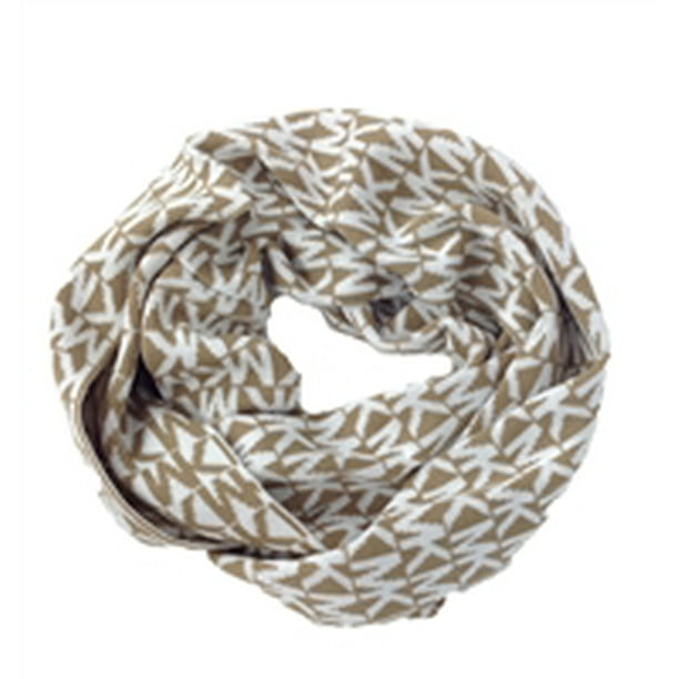 Michael Kors Repeat MK Logo Infinity Scarf, Camel/Cream 