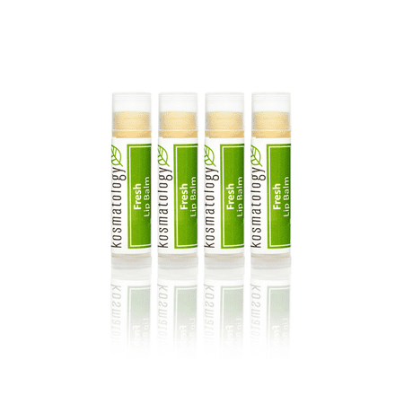 Kosmatology® Organic Spearmint Lip Balm - Fresh 4 Pack | Beeswax Free | Vegan | 100% Natural Moisturizer for Cracked & Dry Lips