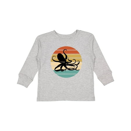 

Inktastic Octopus Vintage Sunset Gift Toddler Boy or Toddler Girl Long Sleeve T-Shirt