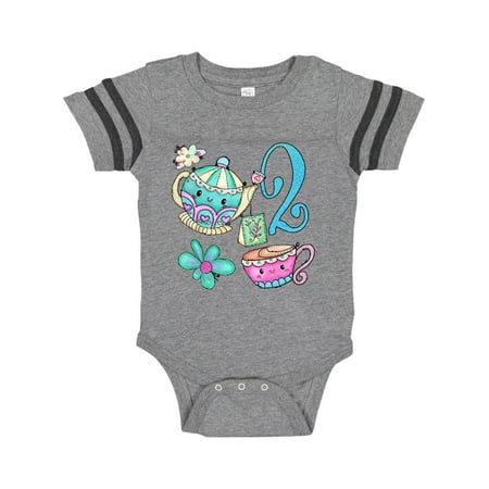 

Inktastic Cute Tea Party 2nd Birthday Gift Baby Boy or Baby Girl Bodysuit