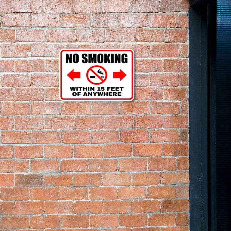No Smoking Within 15 Feet Sign - 24x30 Inch Reflective Aluminum Sign, Fade Resistant, Made In USA