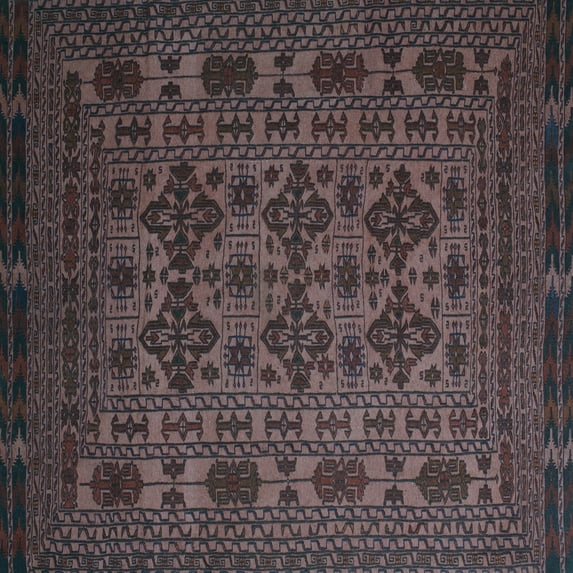 Ahgly Company Indoor Square Persian Light Blue Traditional Area Rugs, 4' Square