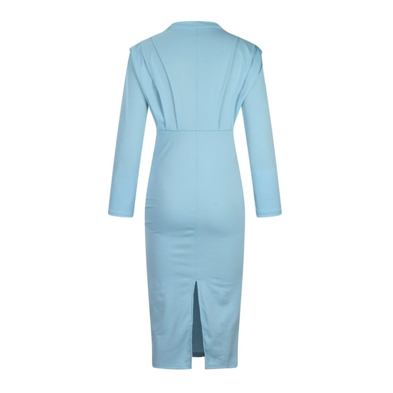 blue high neck bodycon dress US 2 / BLUE