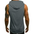 thumbnail image 5 of Mens Sweatshirts Hoodies Fitness Muscle Print Sleeveless Hooded Bodybuilding Pocket Tight-drying Tops, 5 of 7