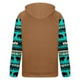 thumbnail image 4 of Penkiiy Men's Pocket Button Hooded Pullover Ethnic Western Cowboy Print Long Sleeve Sports Tops Hooded Sweatshirt XL Coffee, 4 of 4