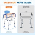 thumbnail image 6 of GYZJ Senior Bathing Chair Swivel Shower Chair with Arms and Back, 400 lbs Heavy Duty U-Shape Seat for Inside Tub, Height Adjustable Safety Bath Seat for Elderly and Disabled,Blue, 6 of 9