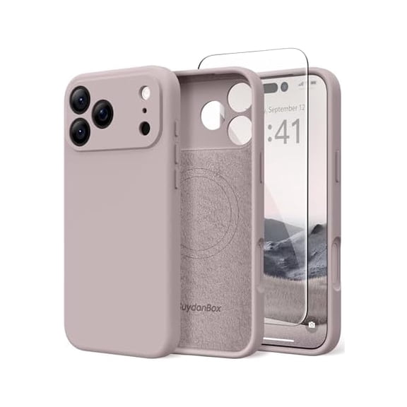 Eryueer Magnetic for iPhone 17 Pro Max Case Compatible with MagSafe, [Full Camera Protection][Screen Protector] Silicone Shockproof Protective Phone Case for iPhone 17 Pro Max 6.9" Hazel