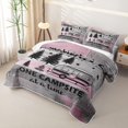 thumbnail image 3 of Castle Fairy Vintage Camping Quote Bed Spread Queen,Retro Camper Print Queen Coverlet Set for Bedroom,Pink Gray, 3 of 7