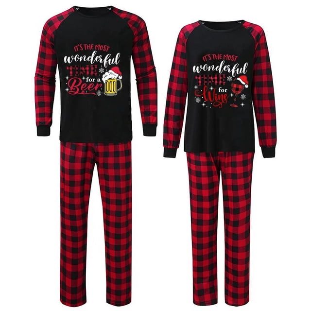 Conjuntos de pijamas de pareja de Navidad, ropa de dormir blanca, es el momento maravilloso