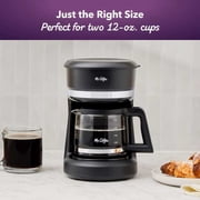 Mr. Coffee Mini Brew Switch Coffee Maker, 5-Cup Coffee Maker, Black