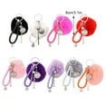 thumbnail image 2 of fastboy Plush Pompom Wristlet Keychain Portable And Elegant Credit Card Puller Easy To Durable Gift Deep purple, 2 of 6