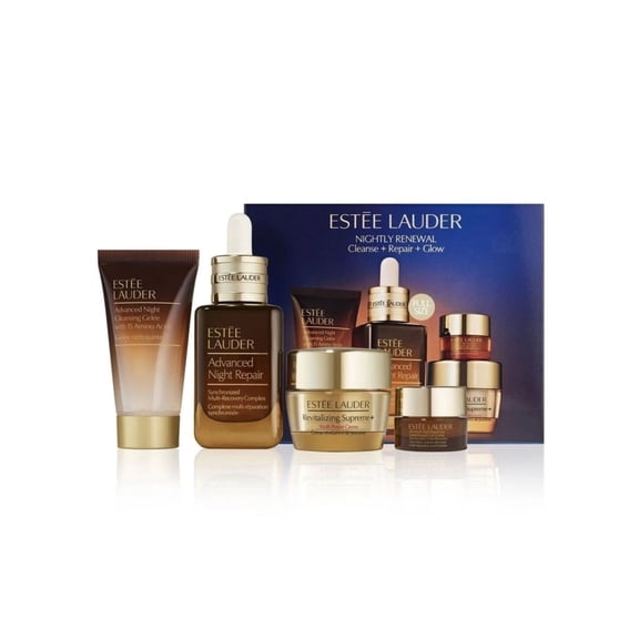 Estee Lauder Nightly Renewal Cleanse   Repair   Glow Skincare Set (Value: $197)