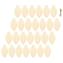 50 Pieces Christmas Wooden Light Bulb Ornaments in Khaki for Holiday Home Decoration and Craft Projects Xmas Decor
