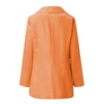 thumbnail image 5 of Solid Color Blazer V Neck Cardigan Ladies Work Suit Single Breasted Outwear Button Down Pockets Jacket Comfy Loose Blouse, 5 of 5