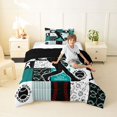 thumbnail image 2 of Erosebridal Teens Baseball Print Twin Comforter Sets 3-Piece,Kids Boys Sport Gamer Geometric Grid Bedding Set,Black Reversible,Super Cozy Room Decor, 2 of 6