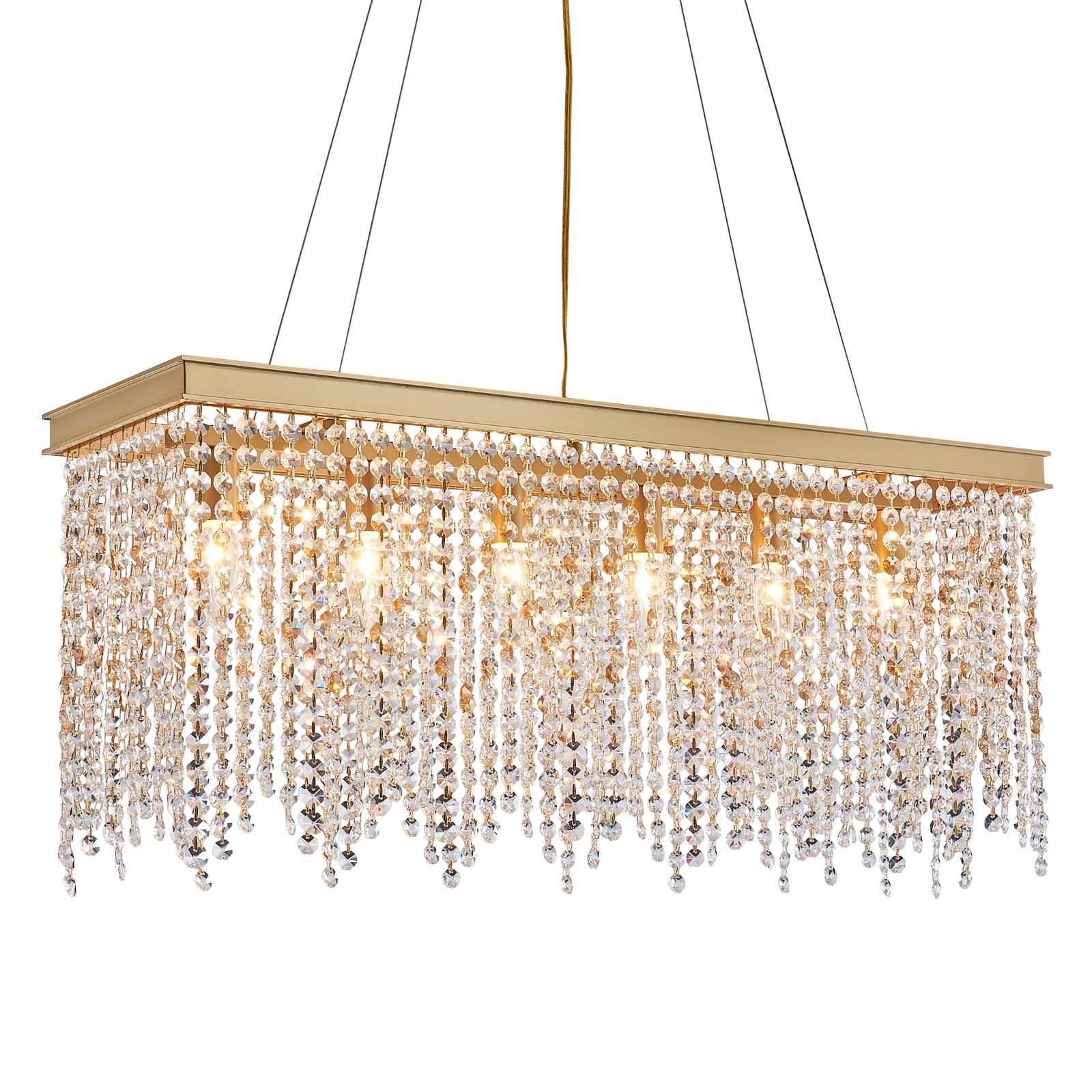 Q&S Gold Chandeliers Luxury Modern Crystal Chandelier Light Fixtures