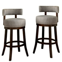 Furniture of America Jensen Swivel Bar Stools - Set of 2, 29", Light Gray