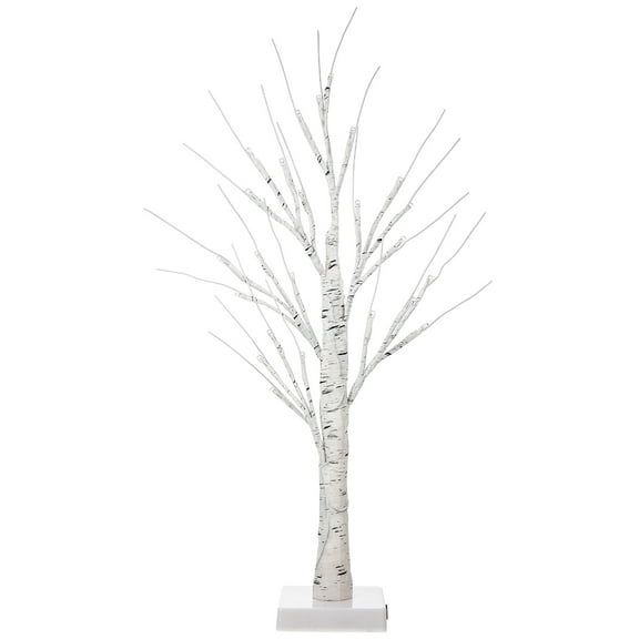KONTONTY LED White Birch Tree Lamp for Home Decor with Flexible Branches and re Stand