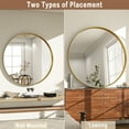 thumbnail image 3 of BEAUTYPEAK 24" Round Bathroom Mirror Circle Mirror With Deep Frame Wall Mounted,Gold, 3 of 8