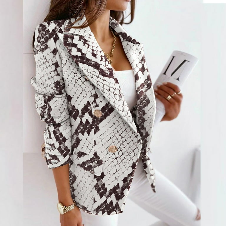 white checked long sleeve blazer dress White Button Front Long Sleeve Pleated Blazer Dress