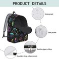 thumbnail image 4 of Mushroom and Moon Black Pattern Backpack for School, Cute School Bag with Adjustable Shoulder Straps and Padded Back, 15.7"x11.8"x5.5", 4 of 5