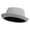 Grey, variant on Big Size Polyester Linen Mixed Porkpie Upbrim Fedora - Tan 2XL-3XL