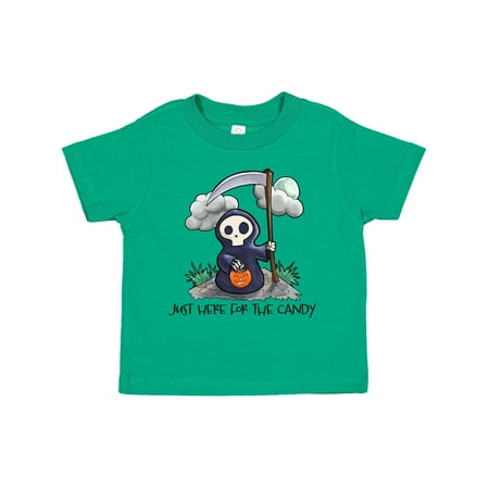 

Inktastic Just Here for the Candy with Cute Grim Reaper Gift Toddler Boy or Toddler Girl T-Shirt