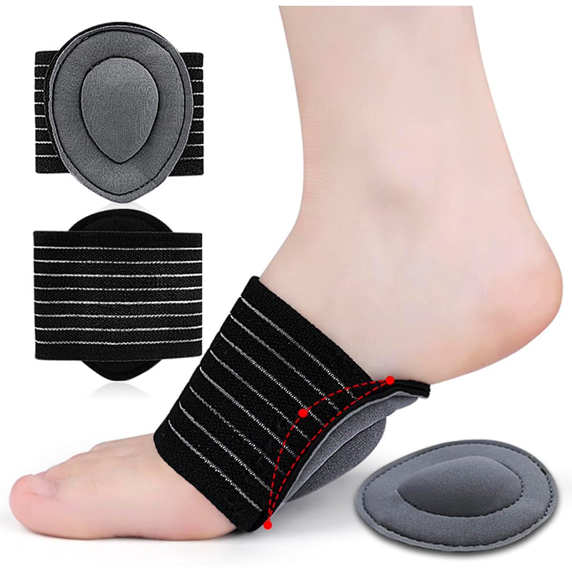 Compression Arch Support Plantar Fasciitis Orthotic Support Sleeves for Men and Women, Foot Arch Relief for Flat Feet, Fallen Arches, Low Arch, High Arch, Foot Swelling