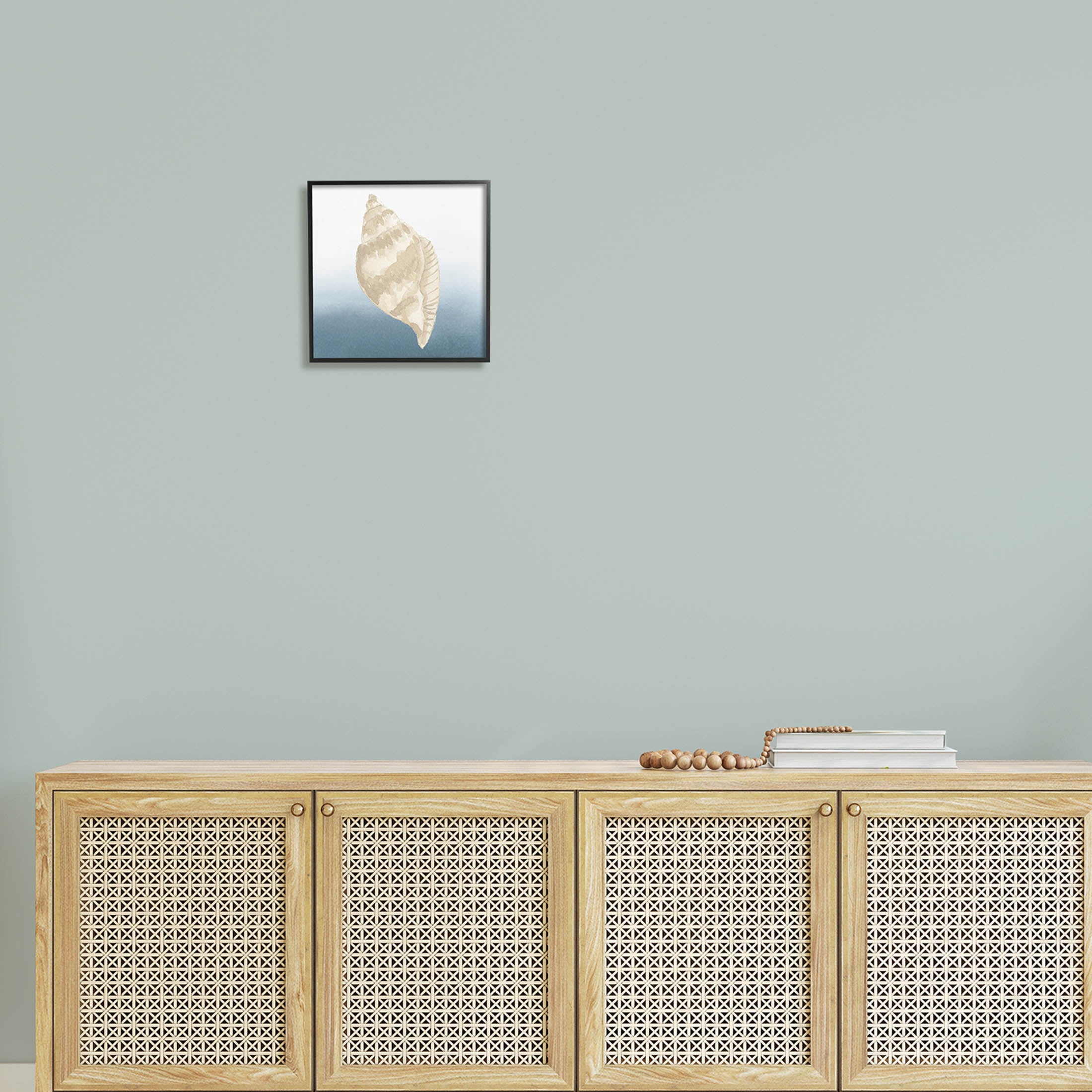Casual Conch Nautical Life Animals & Insects Graphic Art Black Framed Art Print Wall Art