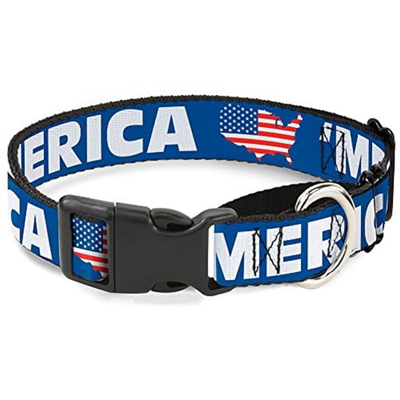 Buckle-Down Merica Usa Silhouette Blue White Us Flag Martingale Dog Collar