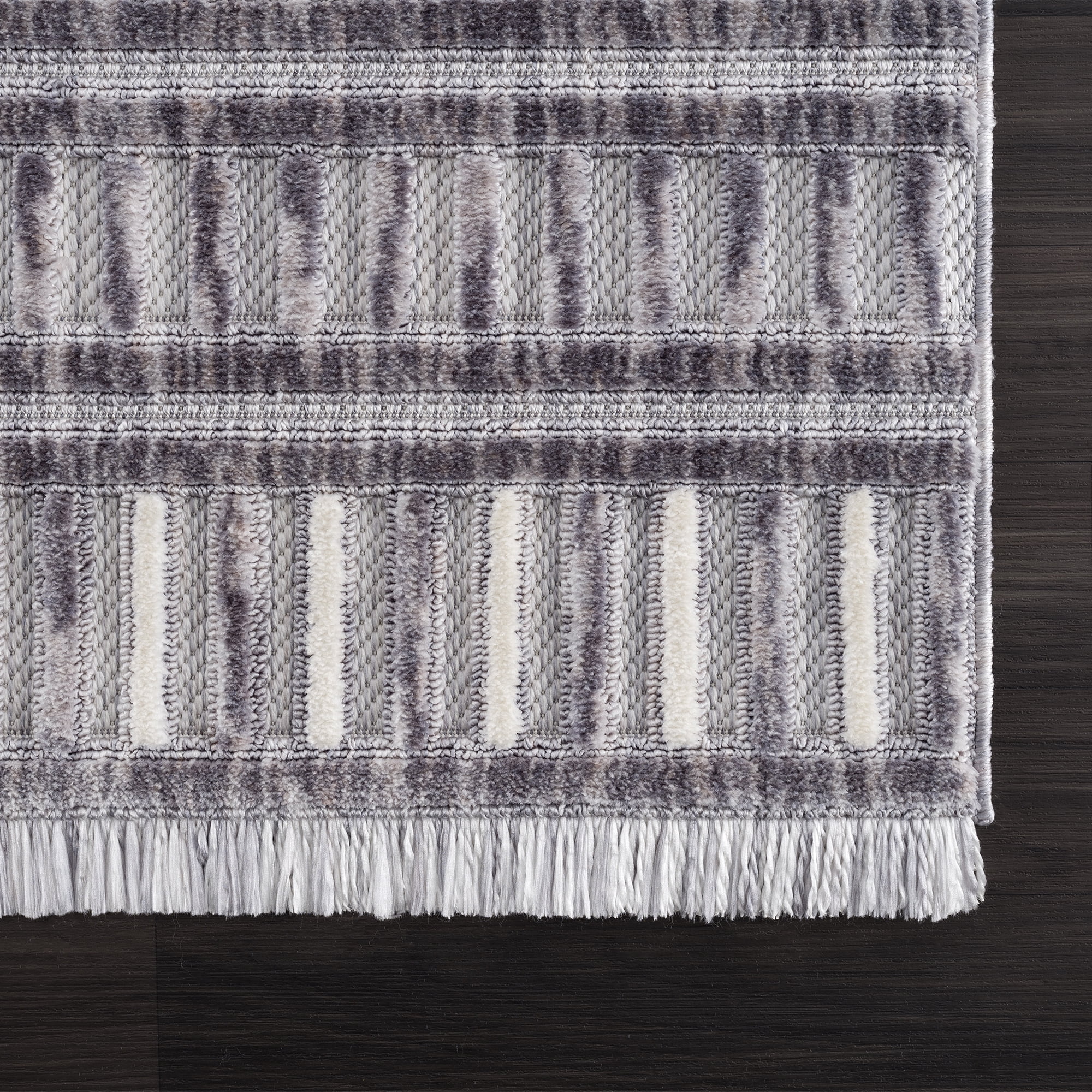 United Weavers Keya Naaz Modern Geometric Accent Rug, Smoke, 1'10" x 3'