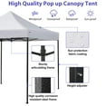 thumbnail image 2 of NiamVelo 10x10 Pop up Canopy , Canopy Tents for Outside Folding Canopy Tents Big Party Tent with Backpack Bag (White ), 2 of 8