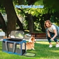 thumbnail image 4 of Cshidworld Cat Carrier Airline Approved, Pet Carriers for Cats with Water Bowl/Front Pocket/Adjustable Shoulder Strap, Collapsible Car Travel Cat Carrier for Small Medium Cat Dogs up to 20lbs, Blue, 4 of 7