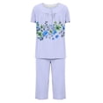 thumbnail image 5 of Aqestyerly Ensemble de Pyjama, Ensemble de Pyjama Décontracté pour Femmes avec Blouse à Manches Courtes et Col Rond et Pantalon Confortable Bleu Ciel (TTTG), 5 of 5