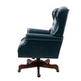 thumbnail image 3 of 14 Karat Home Vegan Leather Office Chair with Arms and High-Back, Height-adjustable Task Chair with 360-degree Metal Wheels, Turquoise, 3 of 10