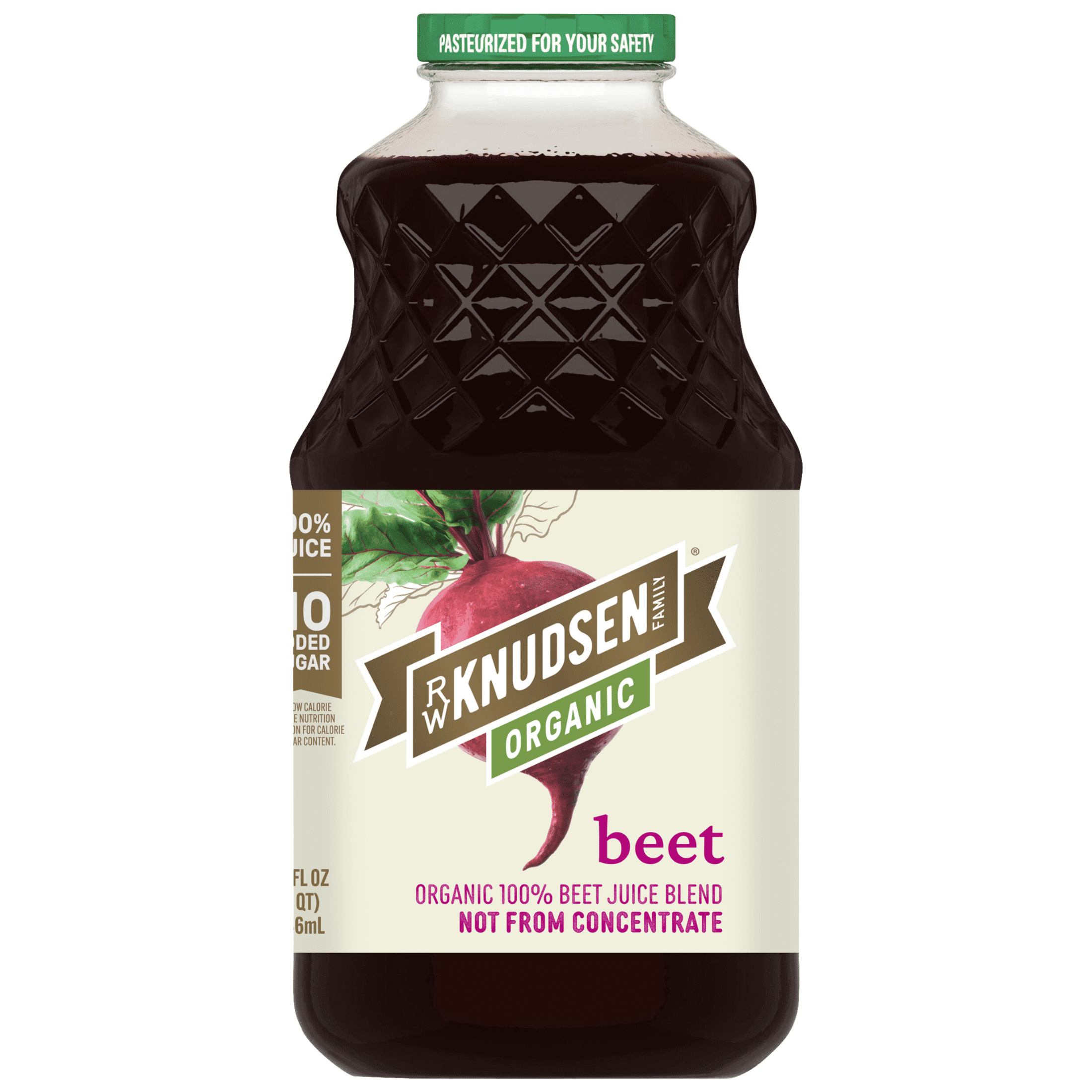 (2 pack) R.W. Knudsen Family Organic Beet Juice Blend, 32 oz, Glass Bottle, Shelf-Stable