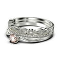 thumbnail image 4 of Infinity Loop Minimalist 1.50 Carat Round Cut Morganite Engagement Ring, Twisted Wedding Band in10k Solid White Gold, Promise Ring, Anniversary Gift, Trio Set, Matching Band, 4 of 4