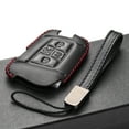 thumbnail image 4 of Vitodeco Genuine Leather Smart Key Fob Case Compatible with Volkswagen Atlas, Jetta, Passat, Arteon, Tiguan, Golf GTI, Golf R 2018 - 2024  (5-Button, Black/Red), 4 of 5