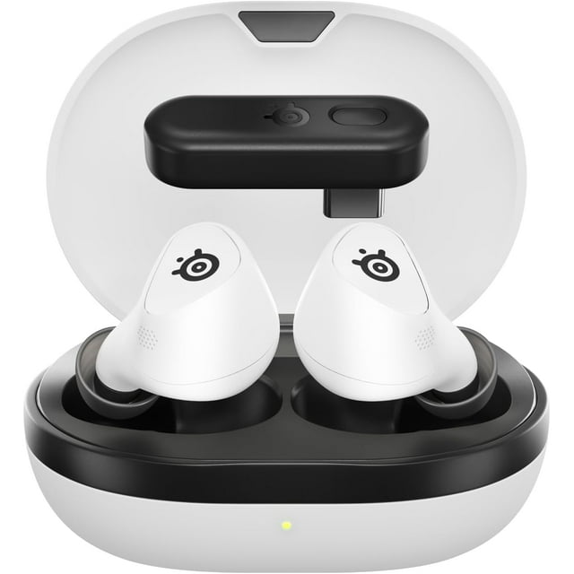 SteelSeries Arctis GameBuds pour PlayStation/ PC / Switch/ Mobile – Tout Neuf / Commutation Rapide 2,4 GHz + Bluetooth 5.3 / Réduction Active du Bruit / Résistant à l'Eau IP55