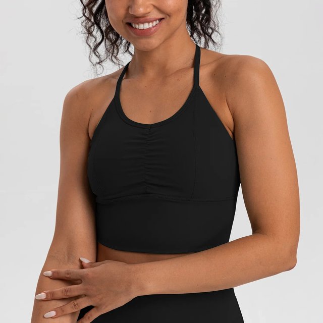 Sólido a prueba de golpes deportes Push Up Yoga Bra Top entrenamiento Quilck chaleco transpirable seco mujeres ropa deportiva gimnasio Fitness entrenamiento