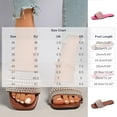 thumbnail image 3 of Narveanno Women's Pearl Decor Square Toe Sandals Leather Open Toe Flat Slip On Slides Hot Pink 9.5, 3 of 7