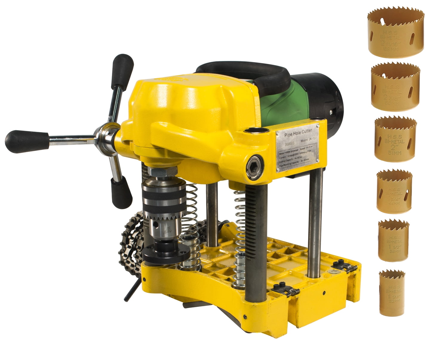 Steel Dragon Tools® JK150 Pipe Hole Cutter with 7 Piece Cutter Set to 2