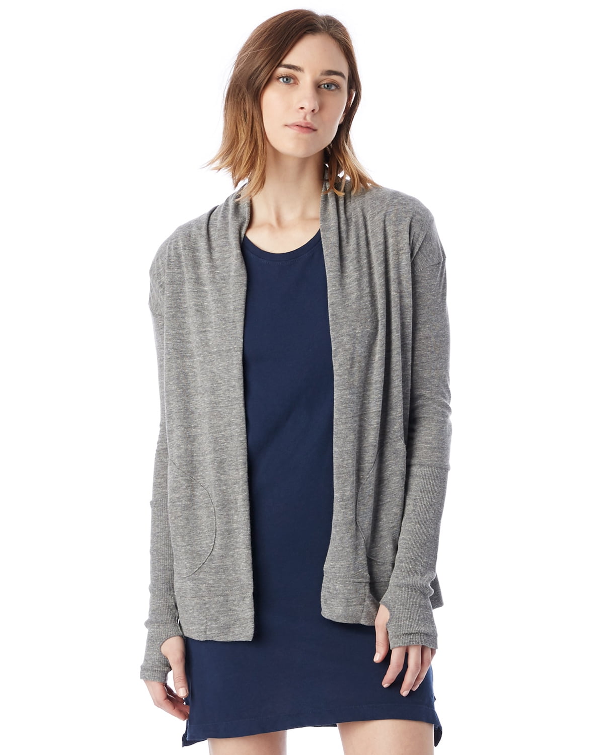 rib sleeve jersey wrap cardigan, eco 
