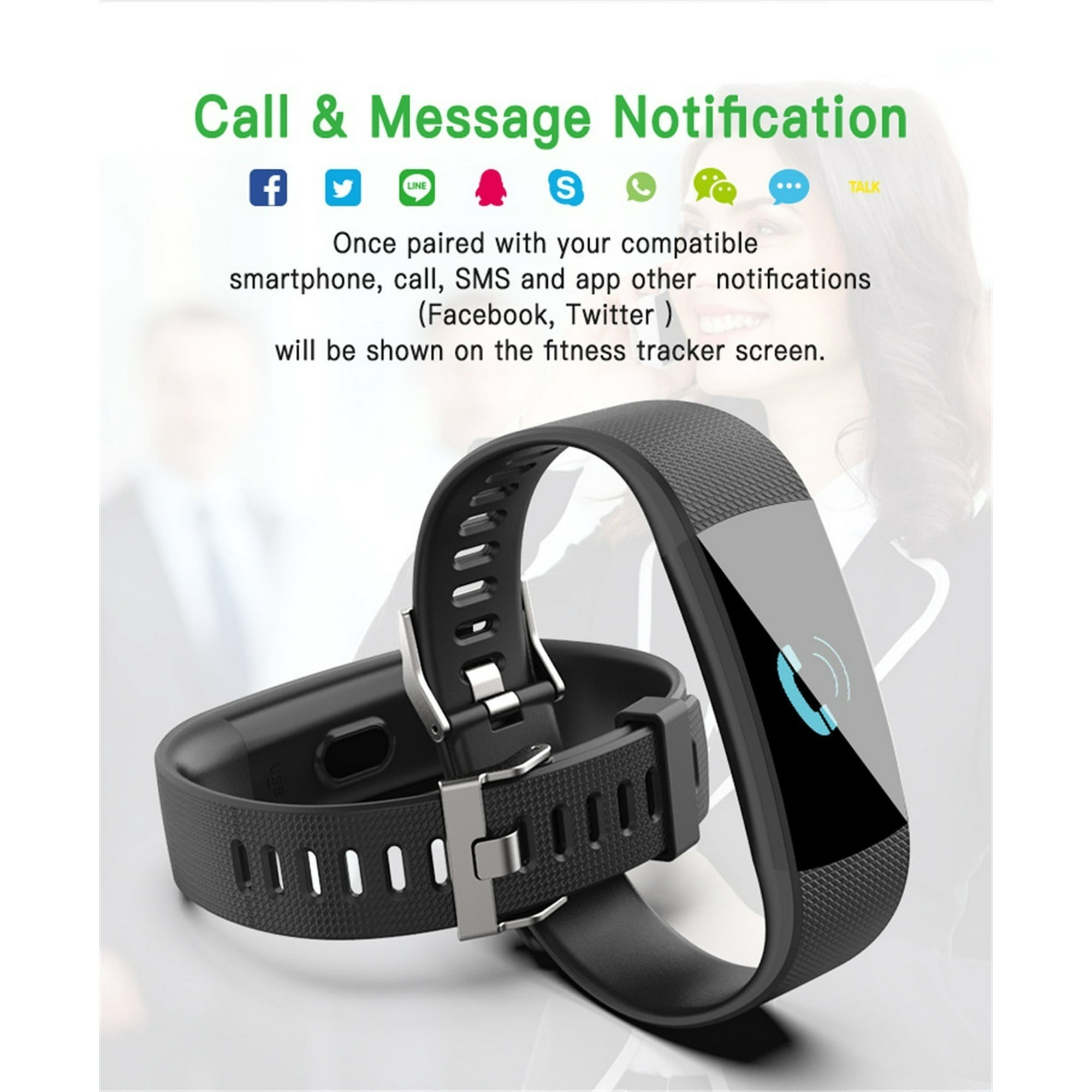 Y1 Smart Watch IPS Color Screen Heart Rate Monitor Fitness Activity Tracker Pulse Sport Bracelet Waterproof Super Long Standby Walmart