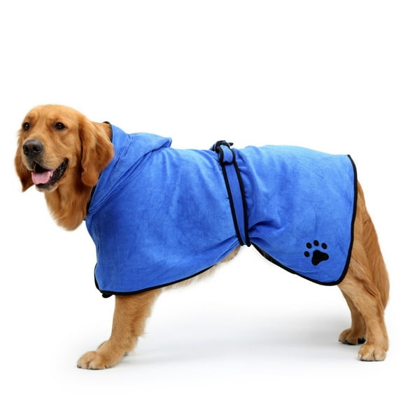 Yammee Quick Dry Bath Towel Soft Bath Robe for Medium Large Dogs Pet Hooded Beach Towel