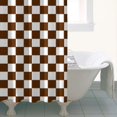 thumbnail image 4 of Brown and White Checkerboard Pattern Shower Curtain 36"x72" ,Bathroom Decorative Shower Curtains Set with 12 Hooks,Modern Waterproof Washable Shower Curtain, 4 of 6