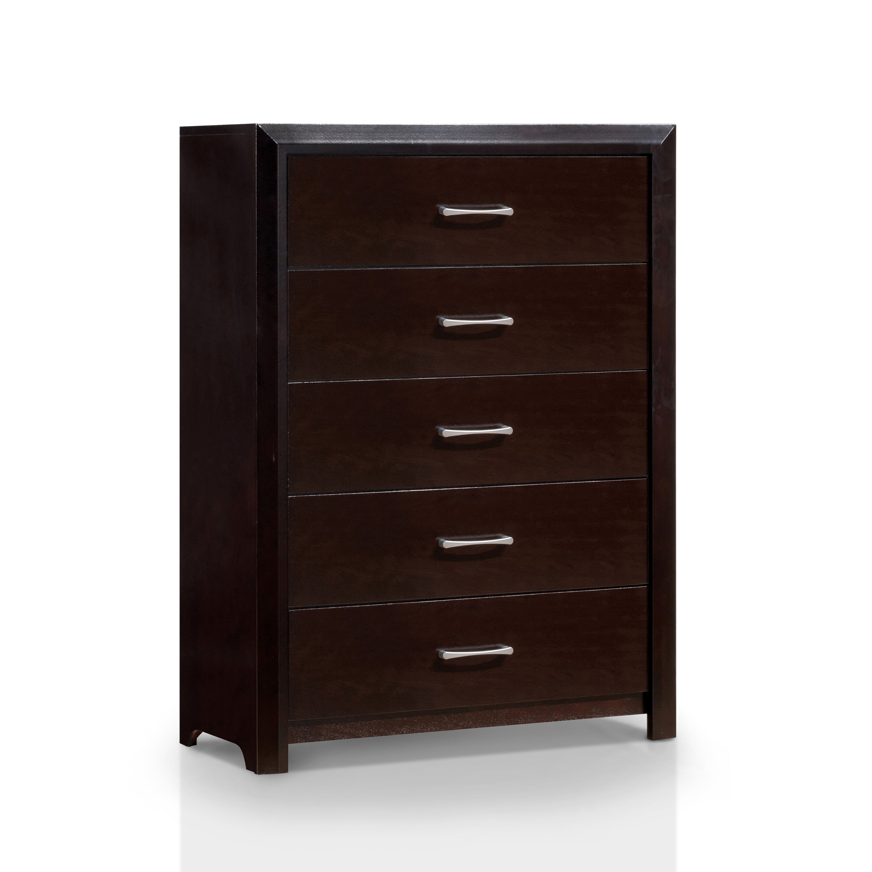 Furniture of America Barett Bedroom Set, 1 California King Bed, 1 Nightstand, 1 Chest, Espresso and Black