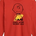 thumbnail image 3 of Peanuts - Smile More Worry Less - Youth Long Sleeve Tee, 3 of 6