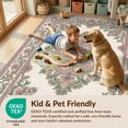 thumbnail image 4 of Design&I 8'x10' Washable Area Rug Snag-Free Floral Medallion With Sage Botanical Border Accents Vintage Distressed Refined for Dining Room, Large Office, Lounge, 4 of 7